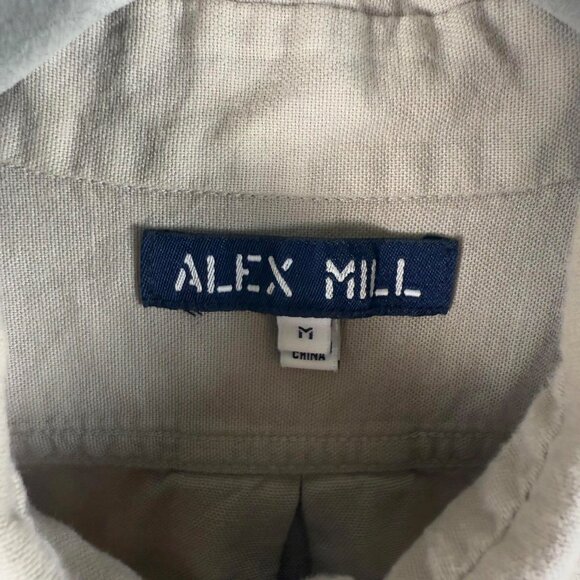 Alex Mill Long Sleeve Button Down Mill Shirt Medium Khaki - Picture 2 of 5